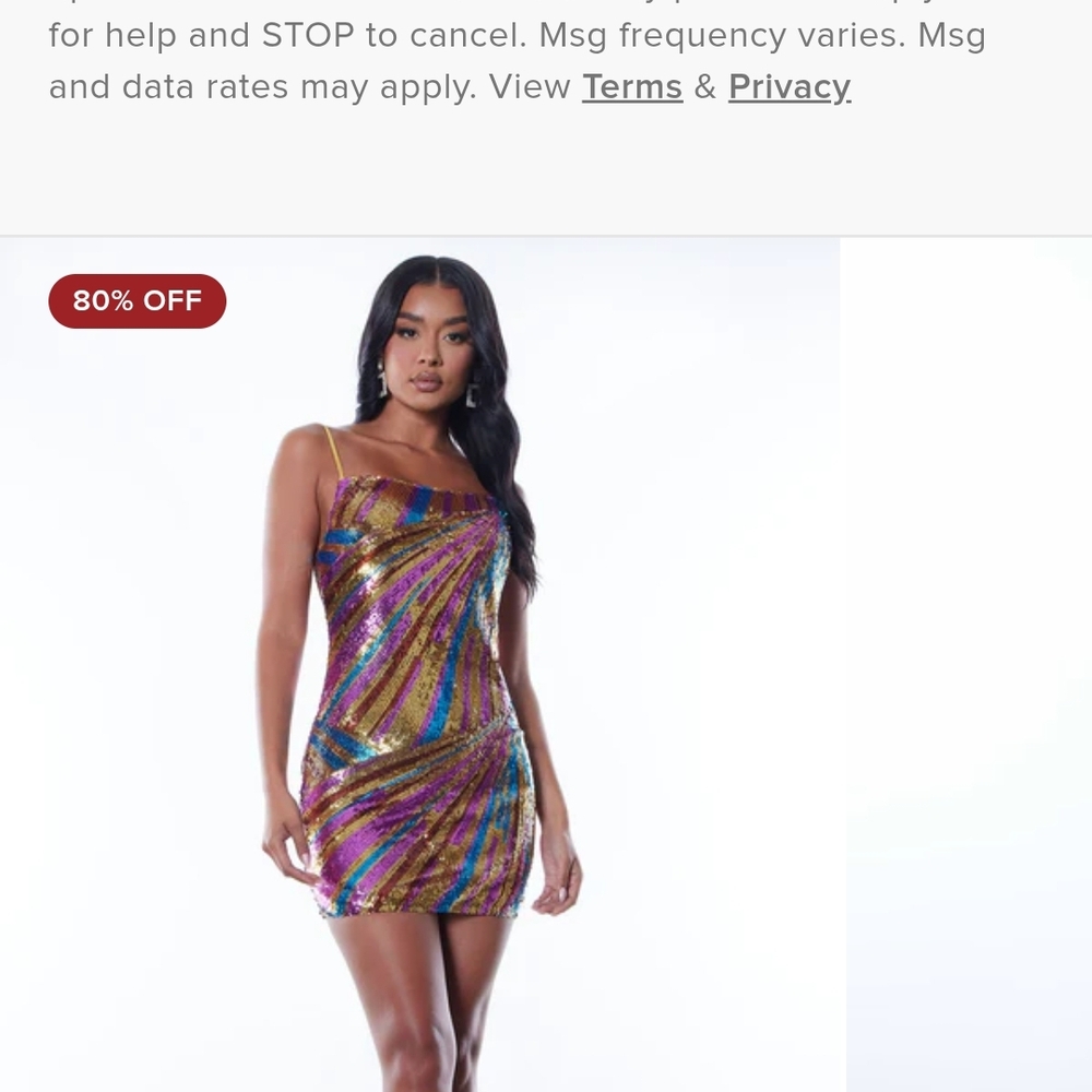 Fashion Nova Multicolor Sequin Mini Dress